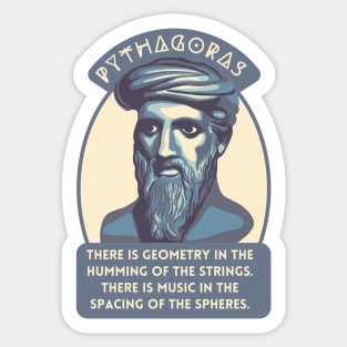 Pythagoras Portrait and Quote Sticker